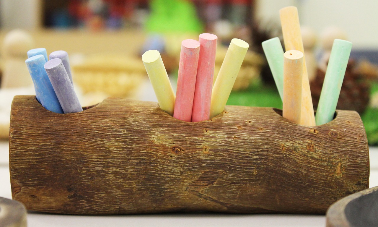 Chalk in a wooden holder