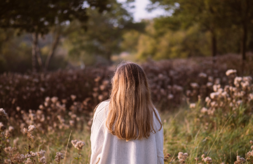 Young adult taking a nature walk